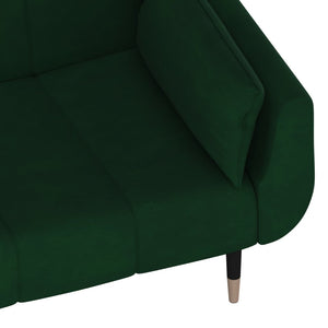 vidaXL 2-Seater Sofa Bed with Two Pillows Dark Green Velvet-9