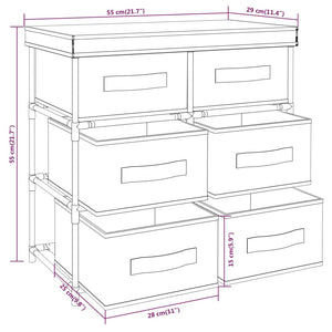 vidaXL Storage Cabinet Freestanding Storage Organizer Unit for Hallway Steel-13