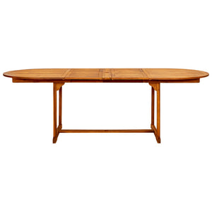 vidaXL Garden Dining Table (63"-94.5")x39.4"x29.5" Solid Acacia Wood-4