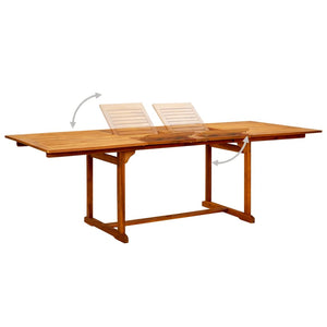 vidaXL Garden Dining Table (63"-94.5")x39.4"x29.5" Solid Acacia Wood-1