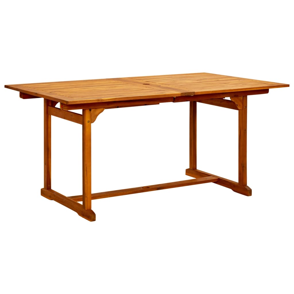 vidaXL Garden Dining Table (63"-94.5")x39.4"x29.5" Solid Acacia Wood-2