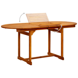 vidaXL Garden Dining Table (47.2"-66.9")x31.5"x29.5" Solid Acacia Wood-2