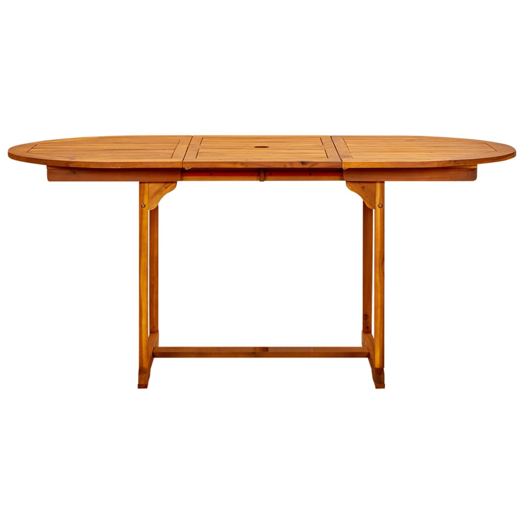 vidaXL Garden Dining Table (47.2"-66.9")x31.5"x29.5" Solid Acacia Wood-4