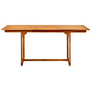 vidaXL Garden Dining Table (47.2"-66.9")x31.5"x29.5" Solid Acacia Wood-3