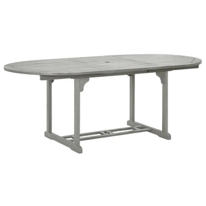 vidaXL Patio Table Gray 78.7"x39.4"x29.5" Solid Acacia Wood-0