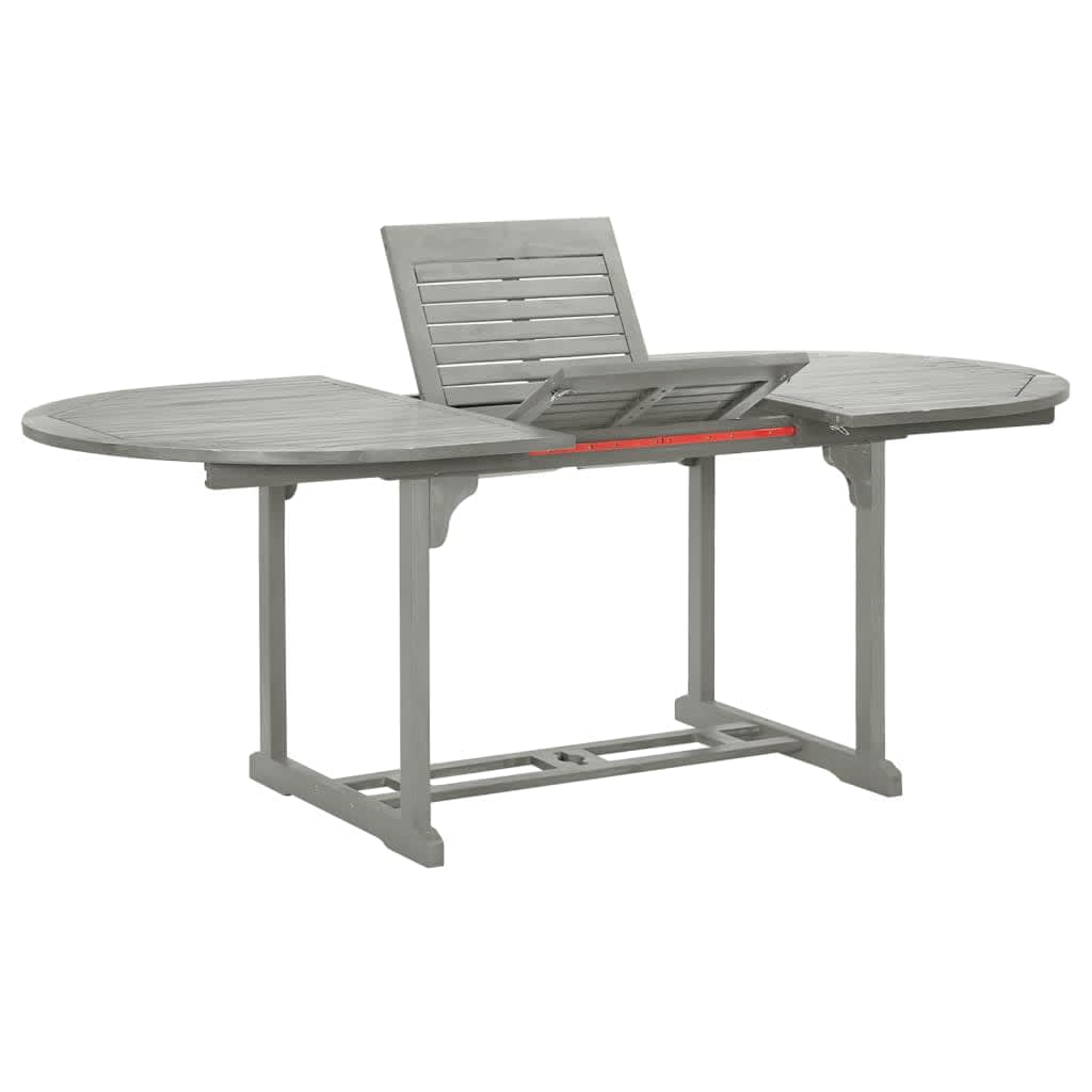 vidaXL Patio Table Gray 78.7"x39.4"x29.5" Solid Acacia Wood-1