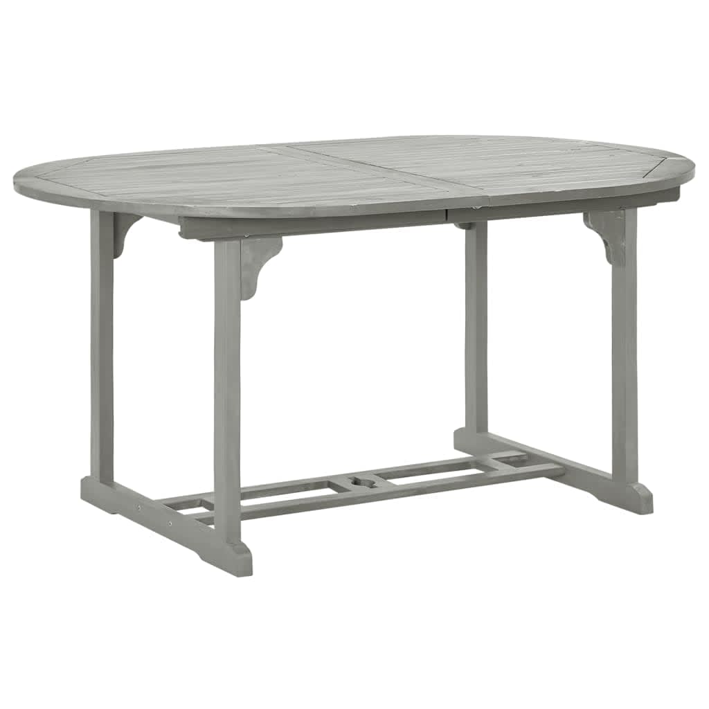 vidaXL Patio Table Gray 78.7"x39.4"x29.5" Solid Acacia Wood-2