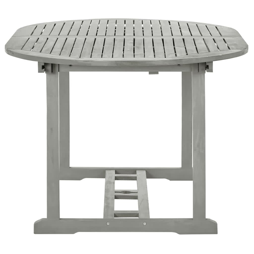 vidaXL Patio Table Gray 78.7"x39.4"x29.5" Solid Acacia Wood-3