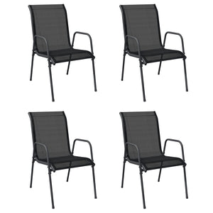 vidaXL Patio Chairs 2 pcs Steel and Textilene Black-23