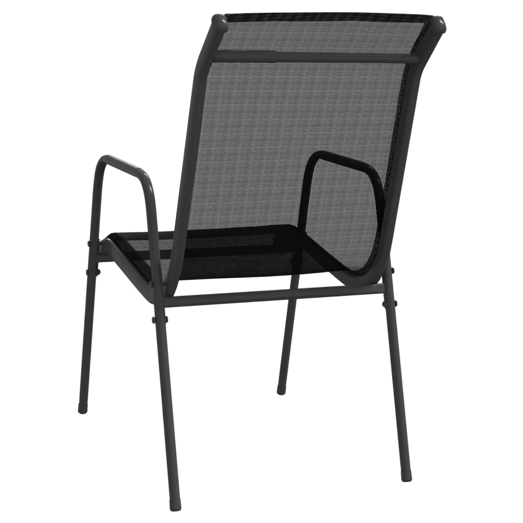 vidaXL Patio Chairs 2 pcs Steel and Textilene Black-11