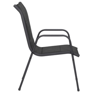 vidaXL Patio Chairs Outdoor Stack Chair for Patio Steel and Textilene Black-17