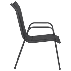 vidaXL Patio Chairs Outdoor Stack Chair for Patio Steel and Textilene Black-14