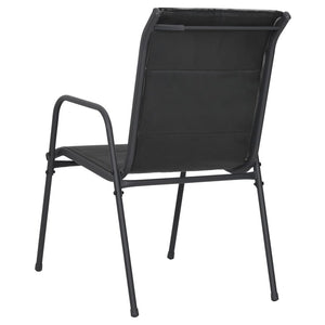 vidaXL Patio Chairs Outdoor Stack Chair for Patio Steel and Textilene Black-16