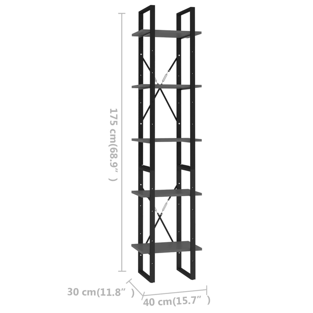 vidaXL Bookshelf Bookcase Book Rack Standing Shelf Cabinet Engineered Wood-25