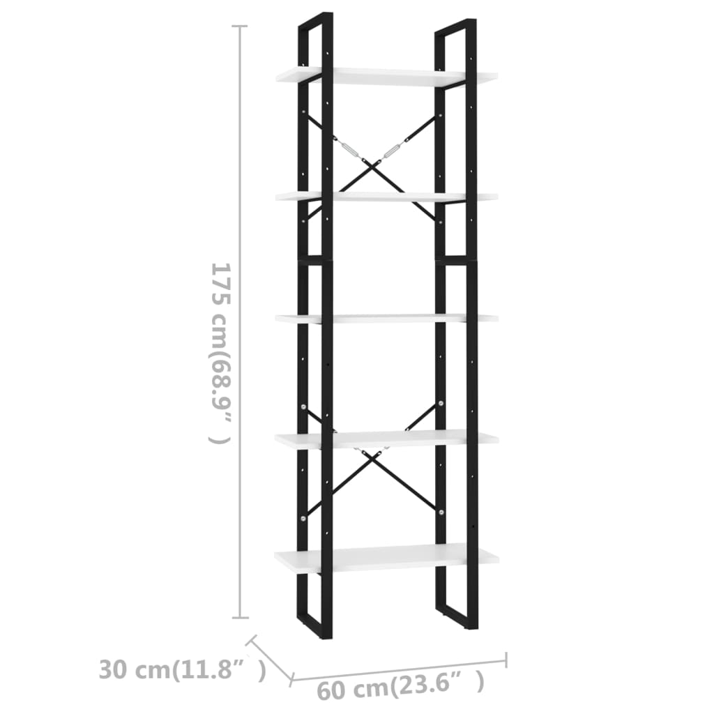 vidaXL Bookshelf Bookcase Book Rack Standing Shelf Cabinet Engineered Wood-11