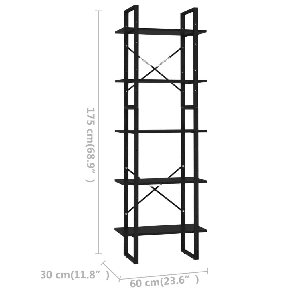 vidaXL Bookshelf Bookcase Book Rack Standing Shelf Cabinet Engineered Wood-31