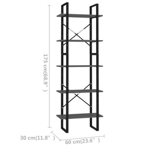 vidaXL Bookshelf Bookcase Book Rack Standing Shelf Cabinet Engineered Wood-8