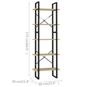 vidaXL Bookshelf Bookcase Book Rack Standing Shelf Cabinet Engineered Wood-70