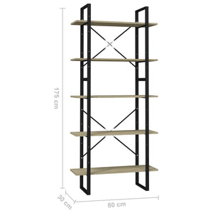 vidaXL Bookshelf Bookcase Book Rack Standing Shelf Cabinet Engineered Wood-1