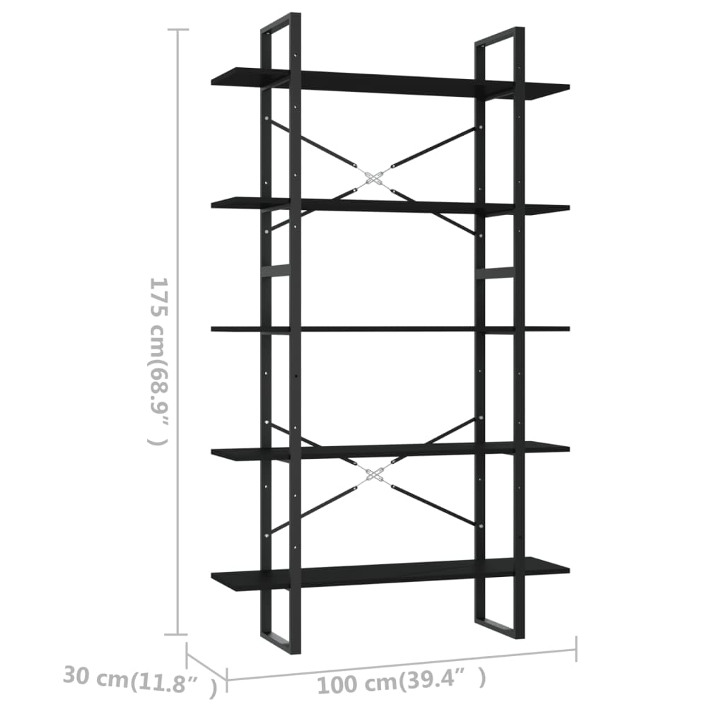 vidaXL Bookshelf Bookcase Book Rack Standing Shelf Cabinet Engineered Wood-49