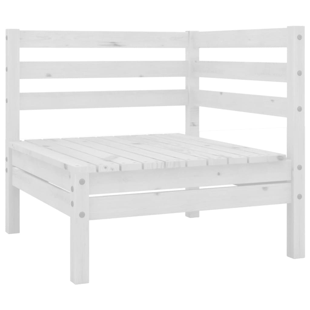 vidaXL Patio Corner Sofa White Solid Wood Pine-0