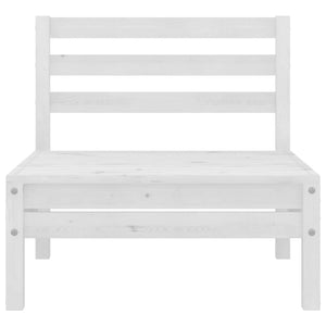vidaXL Patio Middle Sofa White Solid Pinewood-4