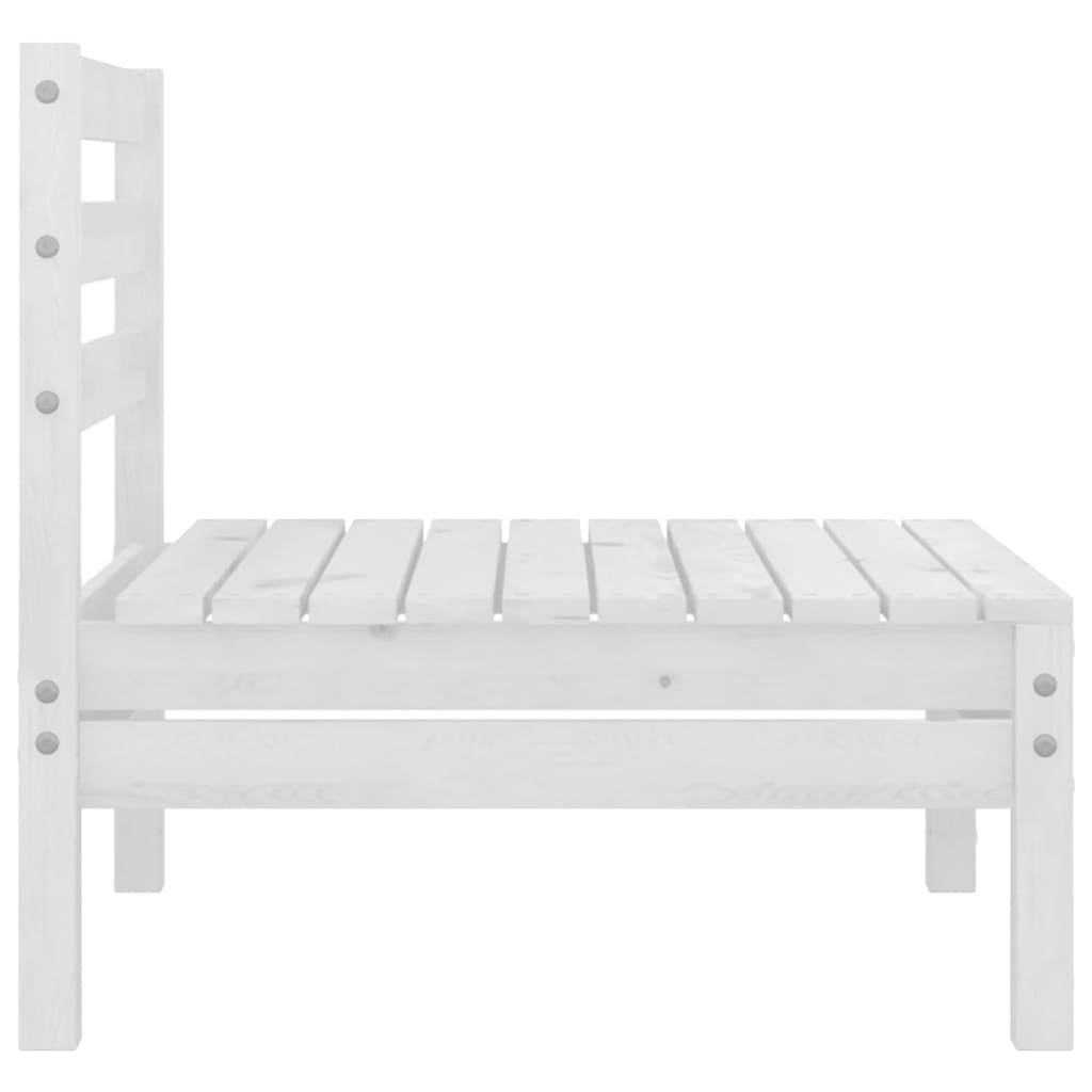 vidaXL Patio Middle Sofa White Solid Pinewood-1