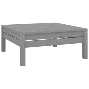 vidaXL Patio Footstool Gray Solid Wood Pine-0