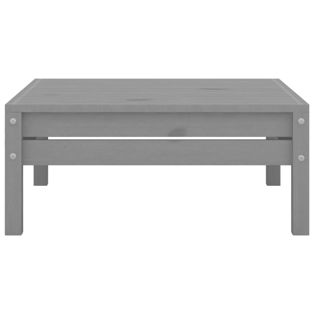 vidaXL Patio Footstool Gray Solid Wood Pine-4