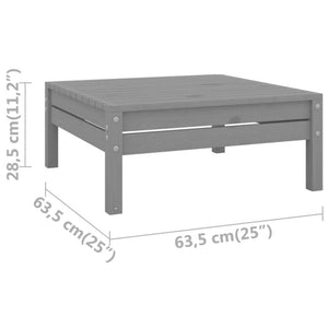 vidaXL Patio Footstool Gray Solid Wood Pine-3