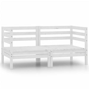 vidaXL Patio Corner Sofas 2 pcs White Solid Wood Pine-0