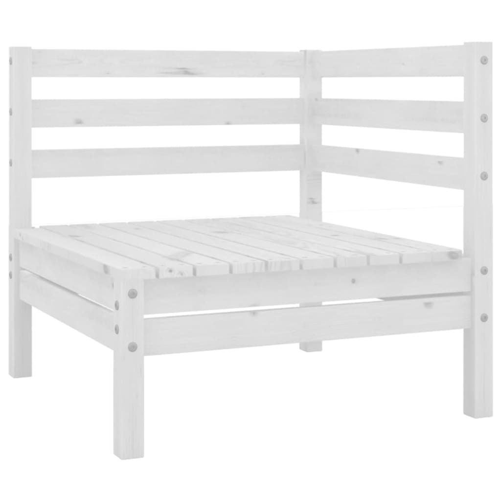 vidaXL Patio Corner Sofas 2 pcs White Solid Wood Pine-5