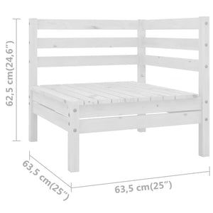 vidaXL Patio Corner Sofas 2 pcs White Solid Wood Pine-4