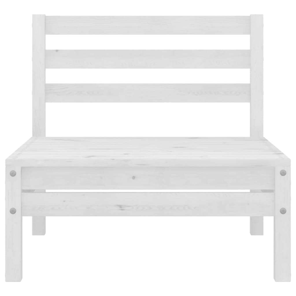 vidaXL Patio Middle Sofas 2 pcs White Solid Wood Pine-1