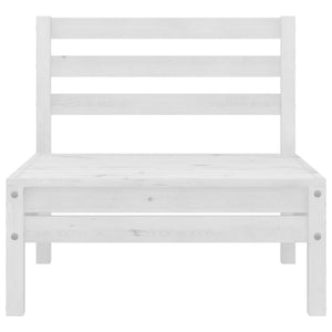 vidaXL Patio Middle Sofas 2 pcs White Solid Wood Pine-1