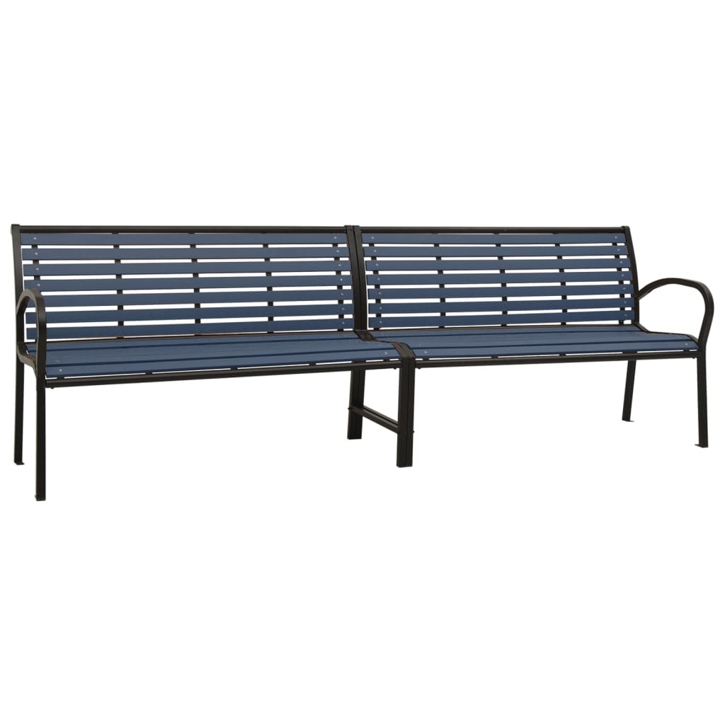 vidaXL Outdoor Patio Bench Garden Park Bench for Backyard Deck Steel and WPC-3