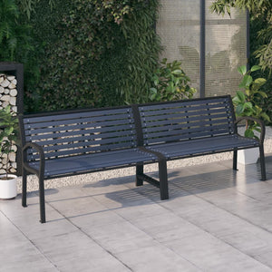 vidaXL Outdoor Patio Bench Garden Park Bench for Backyard Deck Steel and WPC-4