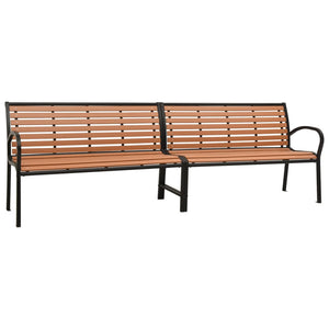 vidaXL Outdoor Patio Bench Garden Park Bench for Backyard Deck Steel and WPC-6