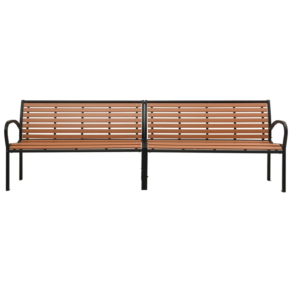 vidaXL Outdoor Patio Bench Garden Park Bench for Backyard Deck Steel and WPC-8