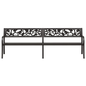 vidaXL Twin Patio Bench 96.9" Black Steel-2