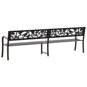 vidaXL Twin Patio Bench 96.9" Black Steel-4