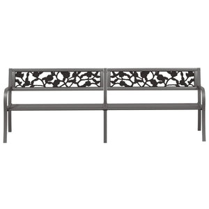 vidaXL Twin Patio Bench 96.9" Gray Steel-1