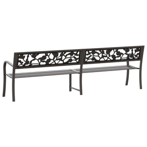 vidaXL Twin Patio Bench 96.9" Gray Steel-3