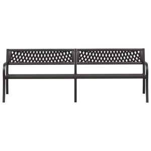 vidaXL Twin Patio Bench 96.9" Black Steel-1