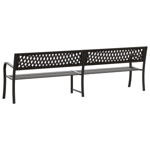 vidaXL Twin Patio Bench 96.9" Black Steel-3