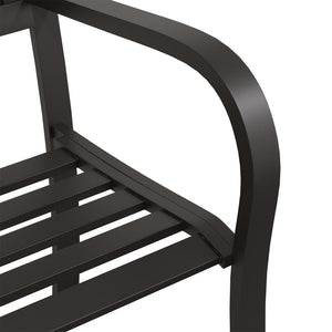 vidaXL Twin Patio Bench 96.9" Black Steel-4