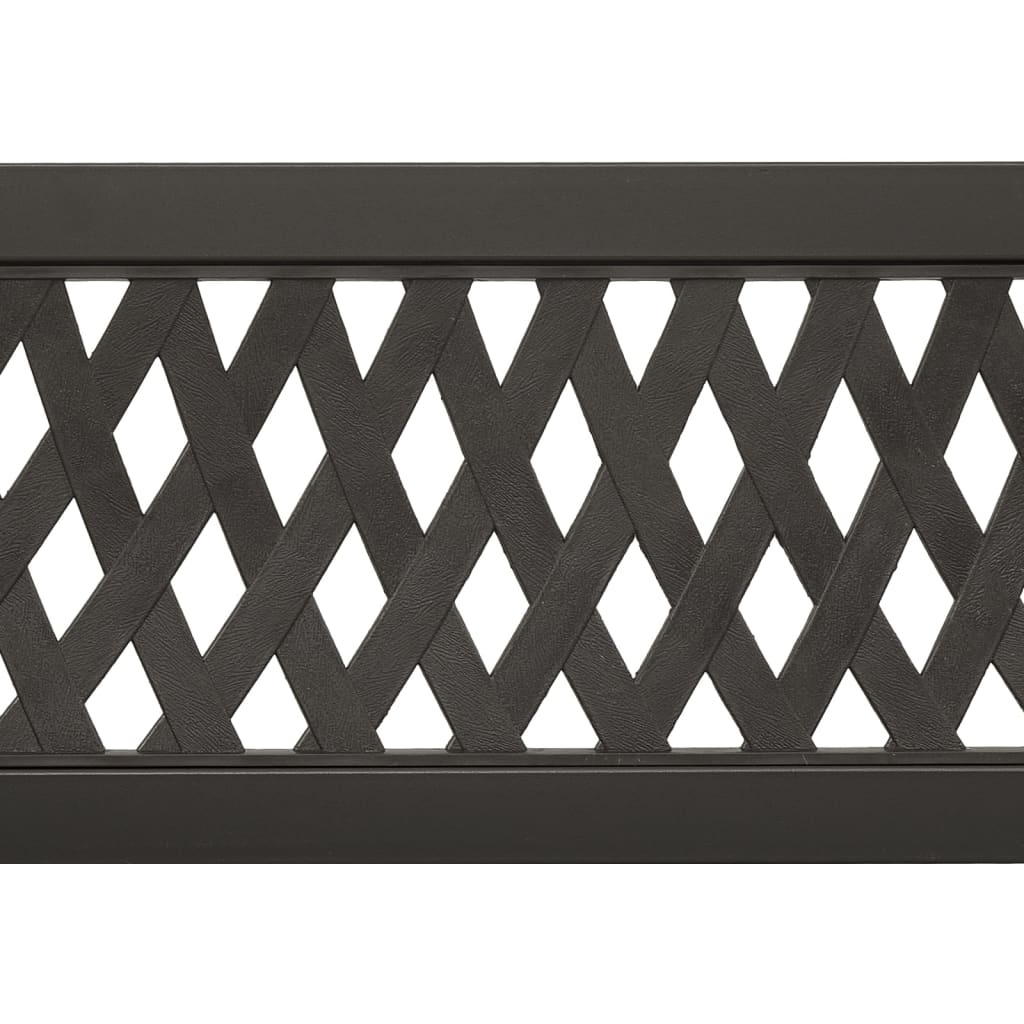 vidaXL Twin Patio Bench 96.9" Black Steel-5