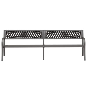 vidaXL Twin Patio Bench 96.9" Gray Steel-1