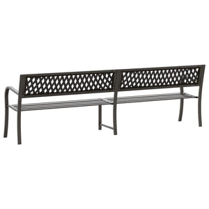 vidaXL Twin Patio Bench 96.9" Gray Steel-3