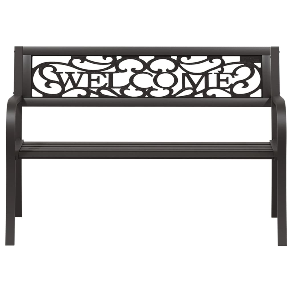 vidaXL Patio Bench 49.2" Steel Black-1